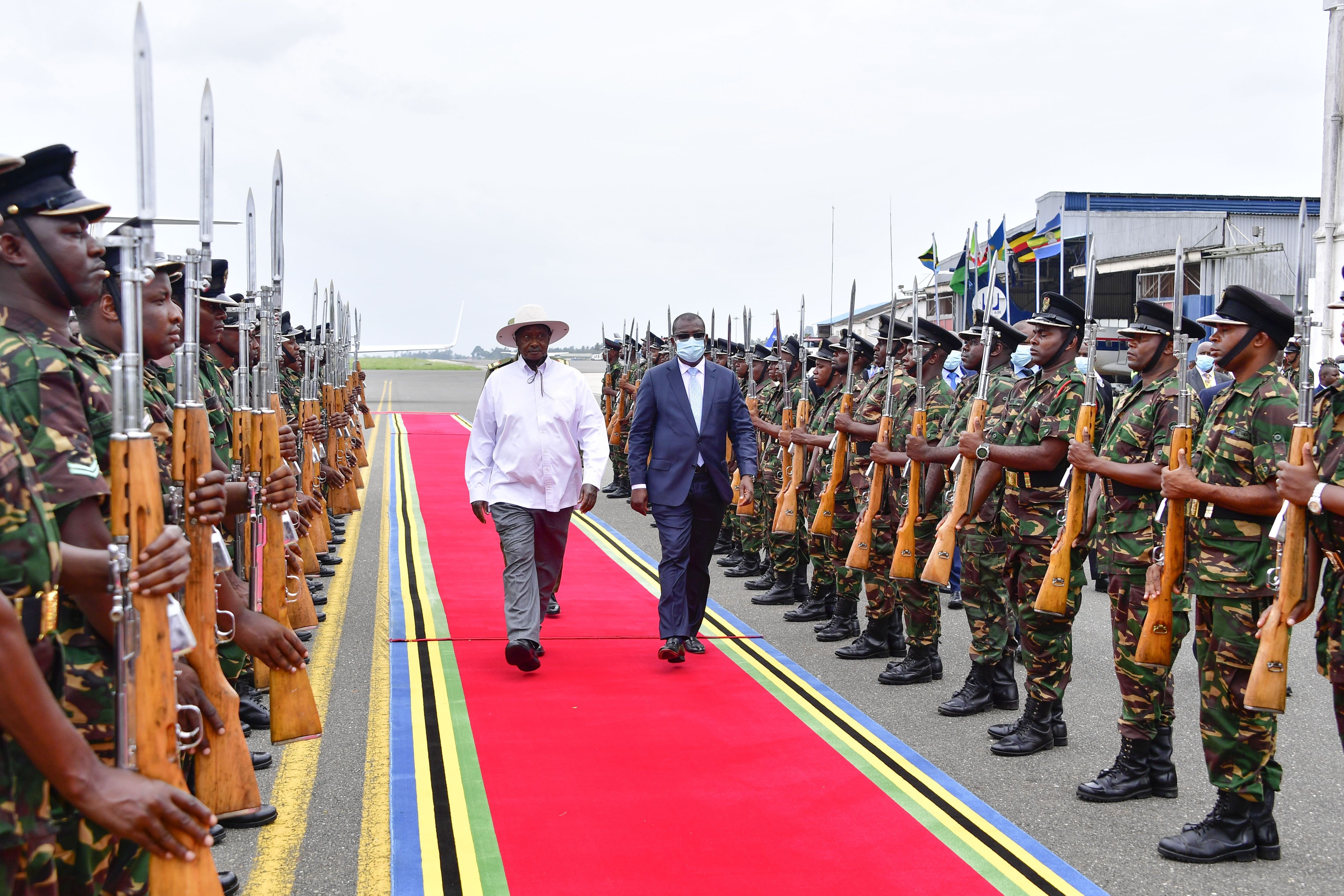 President Yoweri Museveni arrives in Zanzibar to attend the 60th Anniversary Celebrations of the Zanzibar Revolution.12th January, 2024.