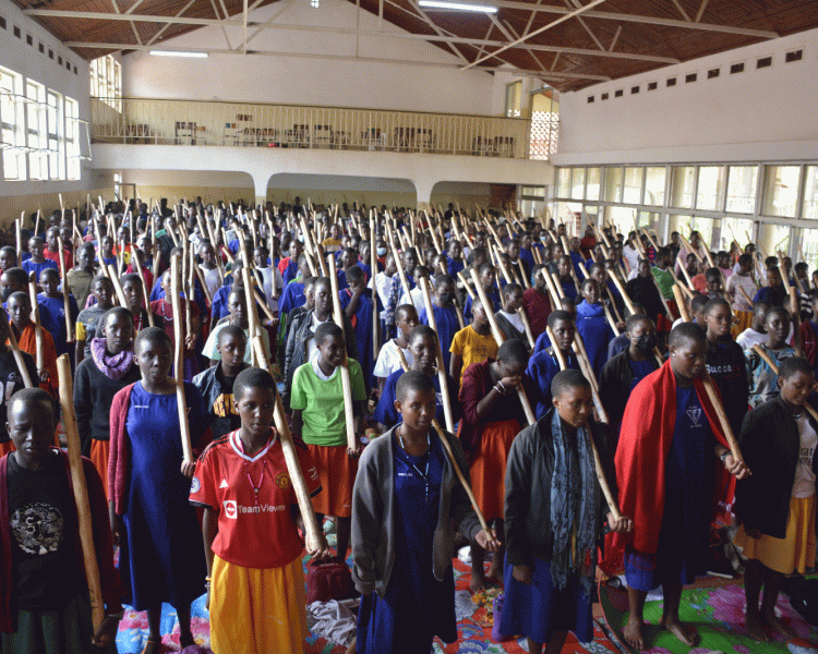 students of Trinity college Nabbingo undergoing patriotism training