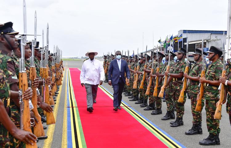 President Yoweri Museveni arrives in Zanzibar to attend the 60th Anniversary Celebrations of the Zanzibar Revolution.12th January, 2024.